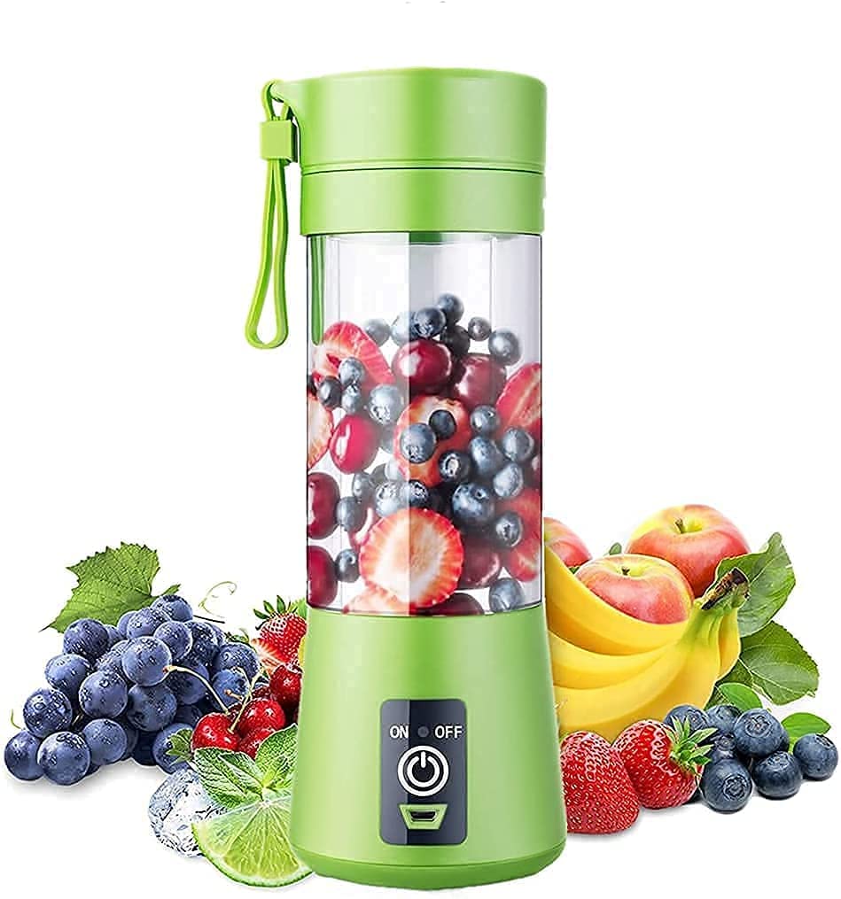 6 Blade Usb Juicer Bottle-Portable Machine Electric Usb Juice Maker Bottle Blender Grinder Mixer, Rechargeable Shake Fruit & Vegetable Juicer Mixer Multicolor 1 Set GenzVybs